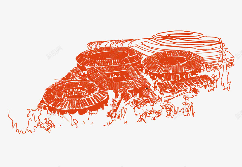 土楼矢量图ai免抠素材_新图网 https://ixintu.com 土楼 矢量图 简笔画 红色 绘画 艺术