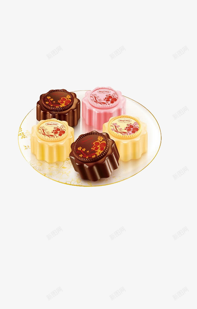 中秋节月饼食品png免抠素材_新图网 https://ixintu.com 中秋节 月饼 水果味 白瓷盘 食品 餐盘 餐饮