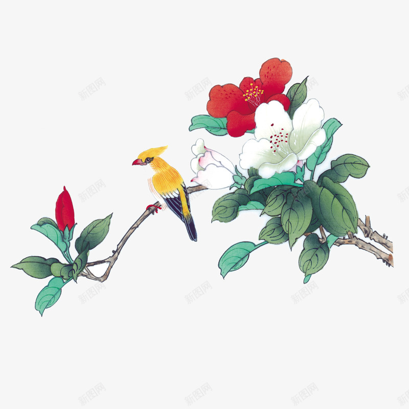 中国风png免抠素材_新图网 https://ixintu.com 中国风 花纹 花鸟