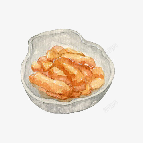 炒年糕手绘画片png免抠素材_新图网 https://ixintu.com 年糕 手绘美食 炒年糕 色彩画