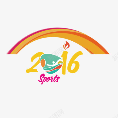 奥运彩带黄色庆祝logo图标图标