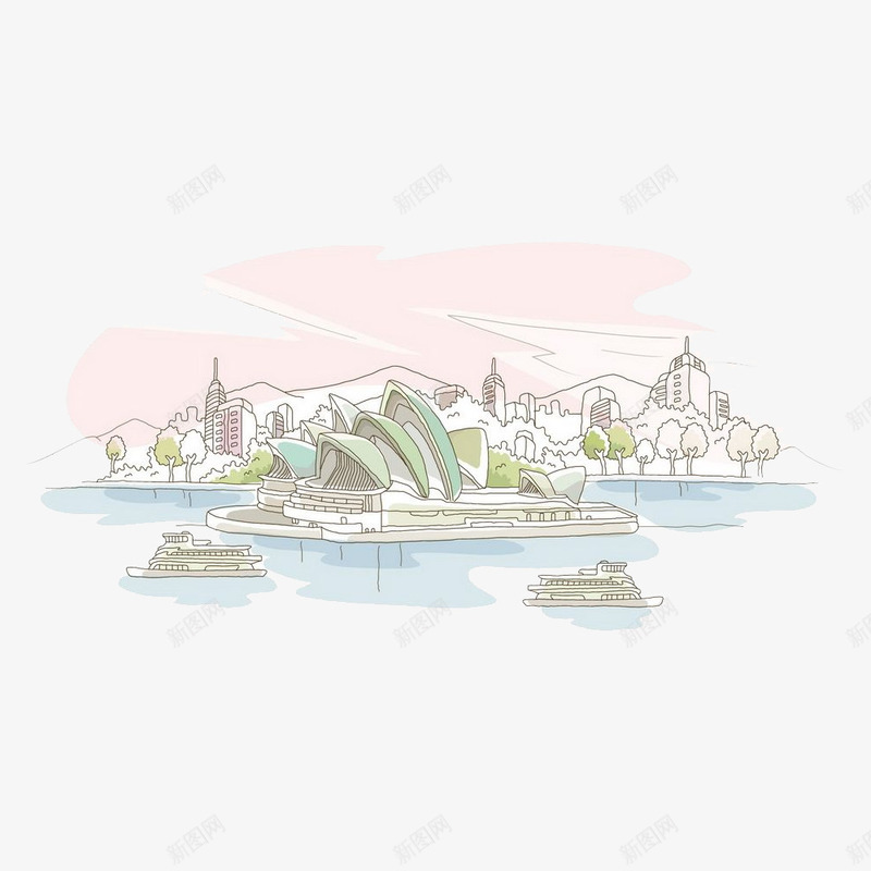 简笔画的城市色彩png免抠素材_新图网 https://ixintu.com 卡通手绘 城市 时尚中心 简笔城市 简笔画 素描 绘画 色彩