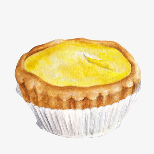 蛋挞手绘画片png免抠素材_新图网 https://ixintu.com 手绘美食 蛋挞 鸡蛋制品 黄色