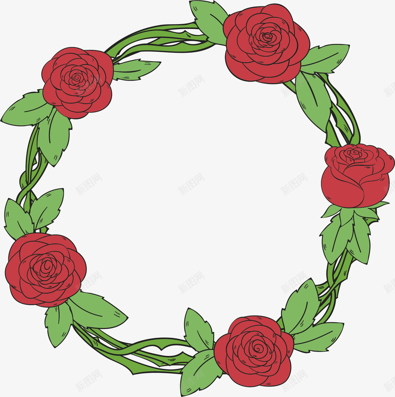 带刺的玫瑰花藤png免抠素材_新图网 https://ixintu.com 带刺玫瑰 玫瑰花 玫瑰花藤 矢量素材 红玫瑰