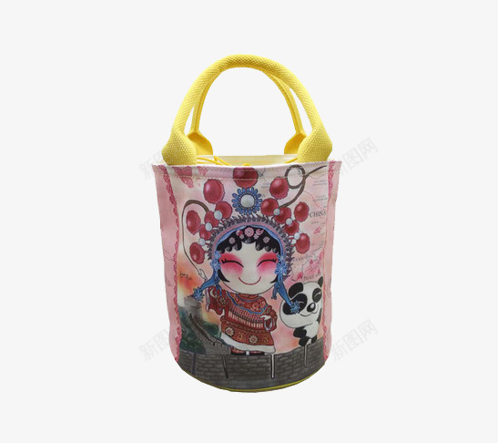 卡通印花防水保温便当包png免抠素材_新图网 https://ixintu.com 产品实物 免费png下载 环保手拎包 饭盒袋