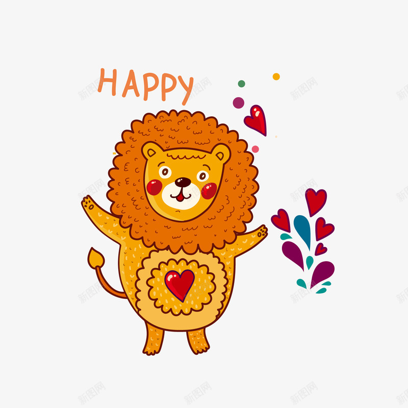 卡通狮子印花图案png免抠素材_新图网 https://ixintu.com T恤上图案 T恤印花 T恤印花图 T恤图案 卡通动漫 卡通图案 印花图案 可爱元素 数码印花 服装印花 服装印花设计 服装设计素材