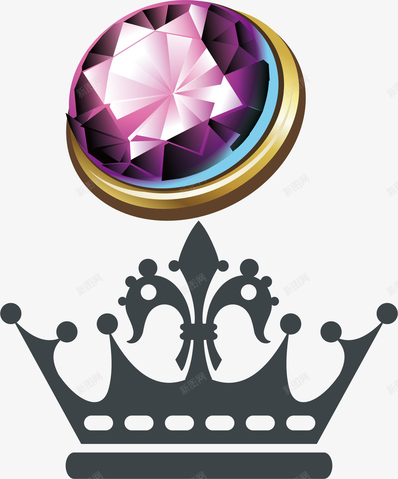 钻石皇冠png免抠素材_新图网 https://ixintu.com 卡通皇冠 卡通钻石皇冠 可爱皇冠 漂亮皇冠 皇冠 矢量皇冠 钻石王冠