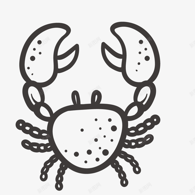 手绘卡通螃蟹简笔画图标png_新图网 https://ixintu.com 动漫 动画 卡通螃蟹 海洋生物 螃蟹 螃蟹简笔画