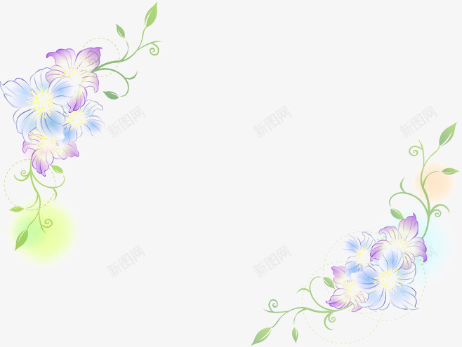 牵牛花背景装饰png免抠素材_新图网 https://ixintu.com 化妆品装饰 牵牛花 藤蔓 鲜花背景