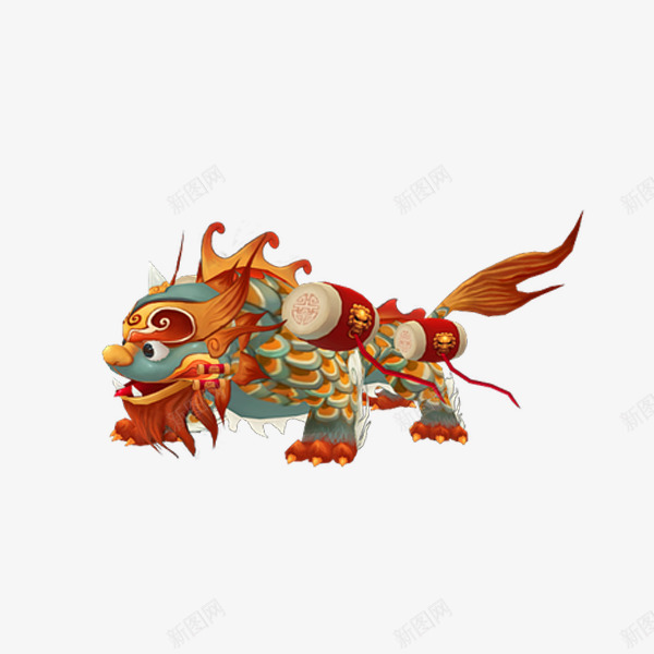 彩色舞狮节日元素png免抠素材_新图网 https://ixintu.com 动物 喜庆 平面 庆祝 彩色 舞狮 节日 设计