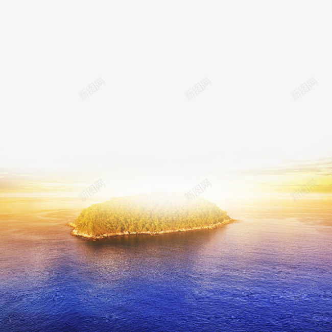梦幻海岛png免抠素材_新图网 https://ixintu.com 夕阳 大海 小岛 摄影 梦幻 海平线 海水 海洋 海面 蓝色