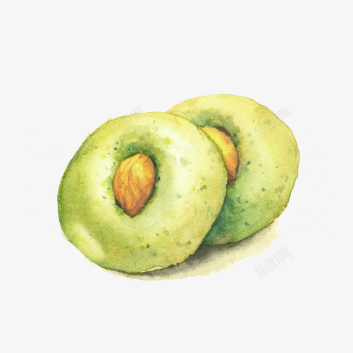抹茶饼干手绘画片png免抠素材_新图网 https://ixintu.com 圆形 手绘美食 抹茶味 绿色 饼干