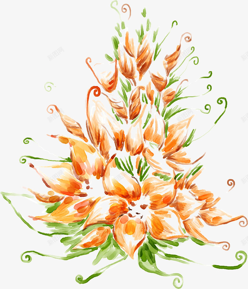 手绘花朵花藤美景png免抠素材_新图网 https://ixintu.com 美景 花朵
