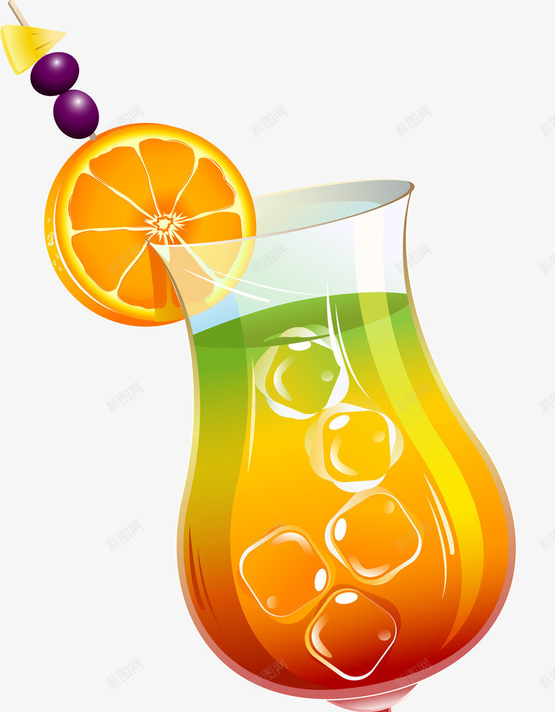 卡通饮料玻璃杯png免抠素材_新图网 https://ixintu.com 免抠PNG 冰块 卡通 普通 橙子 玻璃杯 饮料