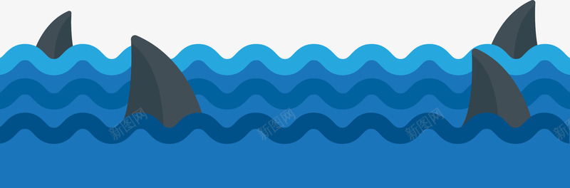 海洋鲨鱼群矢量图ai免抠素材_新图网 https://ixintu.com 卡通 危险区域 危险海域 海洋 蓝色 鲨鱼群 鲨鱼鳍 矢量图
