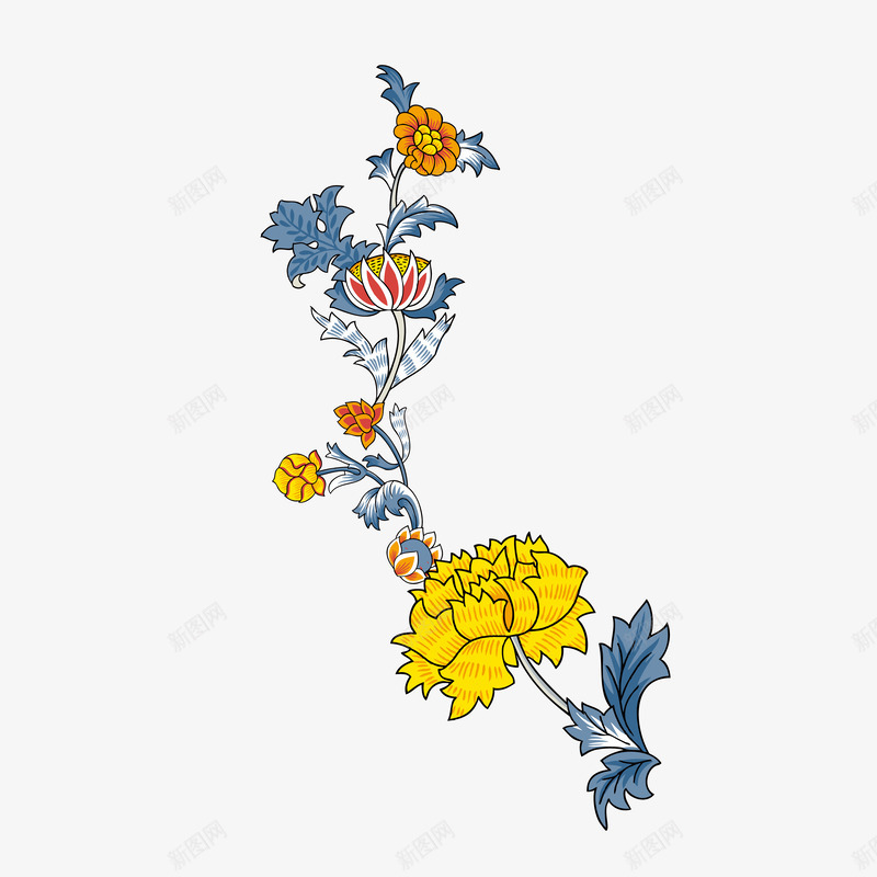 撞色花纹装饰纹样png免抠素材_新图网 https://ixintu.com 清新风格花纹装饰 纹样设计 花纹装饰纹样 花纹边框设计 花藤边 花藤边框装饰 装饰设计
