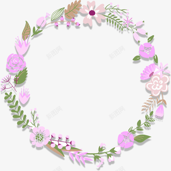 紫色清新花藤边框纹理png免抠素材_新图网 https://ixintu.com 免抠PNG 清新 紫色 花藤 边框纹理