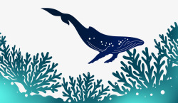 手绘装饰插图全国海洋日装饰插画素材