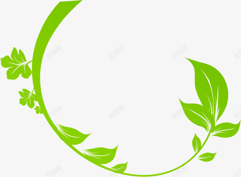 手绘绿叶藤蔓植物装饰png免抠素材_新图网 https://ixintu.com 植物 绿叶 藤蔓 装饰