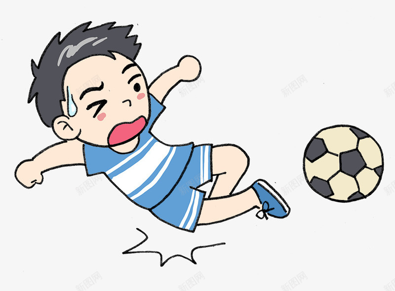 手绘画卡通线条水彩人物png免抠素材_新图网 https://ixintu.com 卡通背景 卡通背景图片 手绘卡通 生活元素图片 踢足球