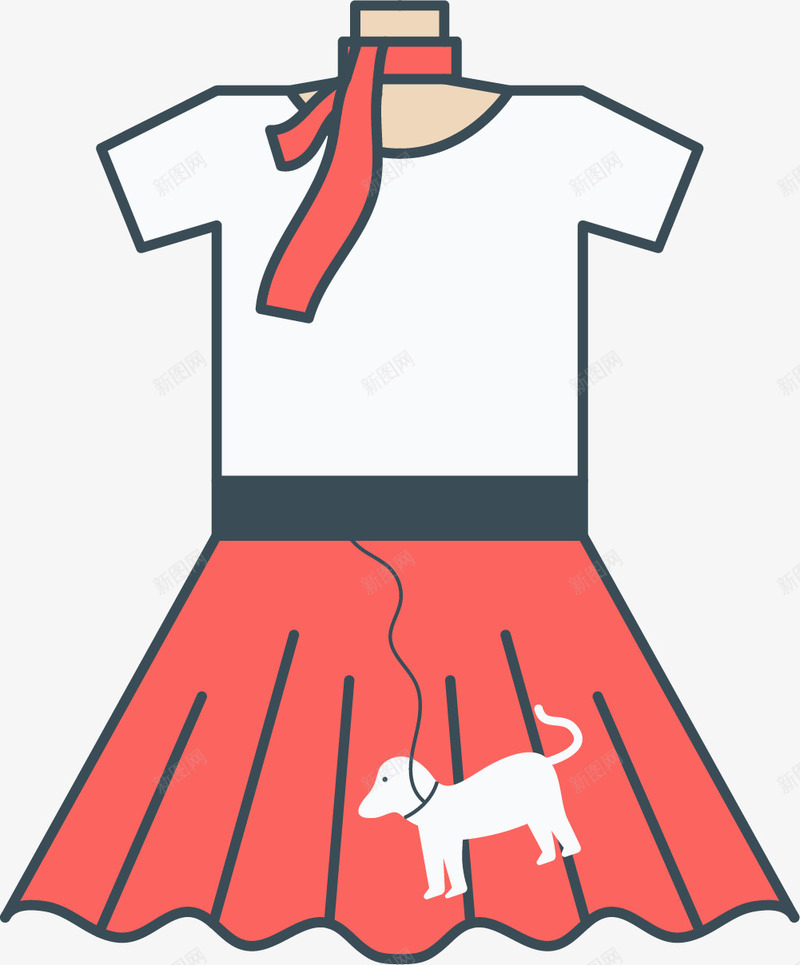 卡通印花裙子png免抠素材_新图网 https://ixintu.com 卡通 卡通裙子 印花裙子 小狗印花 小狗印花裙子 矢量裙子 裙子