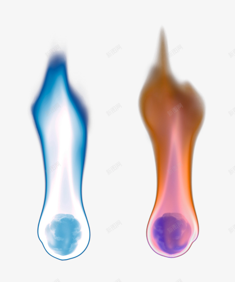 蓝黄火焰png免抠素材_新图网 https://ixintu.com 光 彩色 火焰