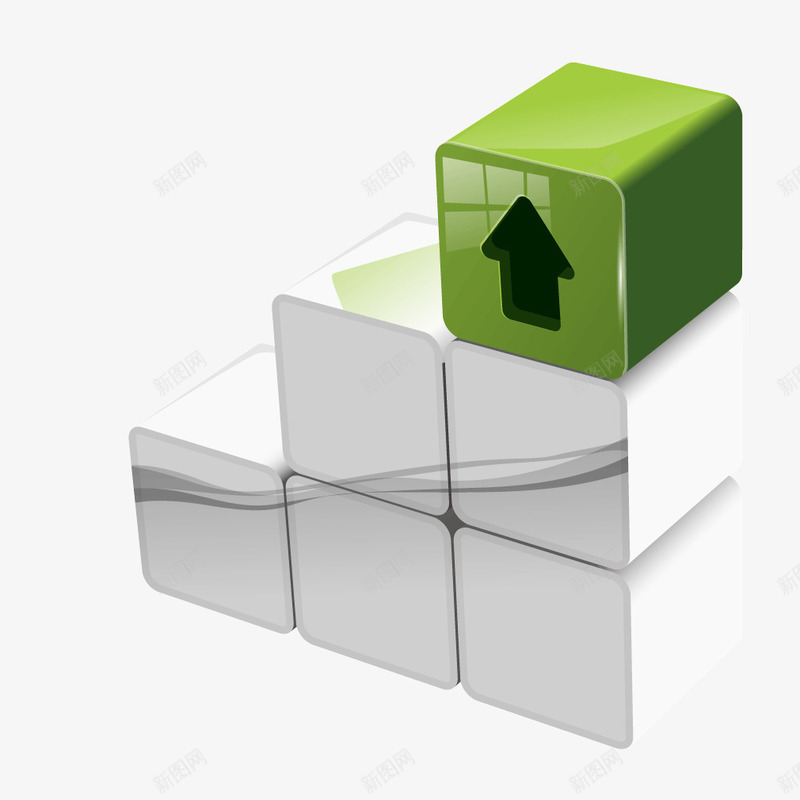 绿色白色立体方块矢量图ai免抠素材_新图网 https://ixintu.com 方块 白色 立体 绿色 绿色立体 矢量图