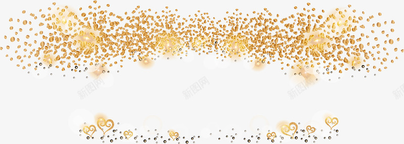 金色亮片横幅png免抠素材_新图网 https://ixintu.com 奢华横幅 横幅 背景设计 金色亮片