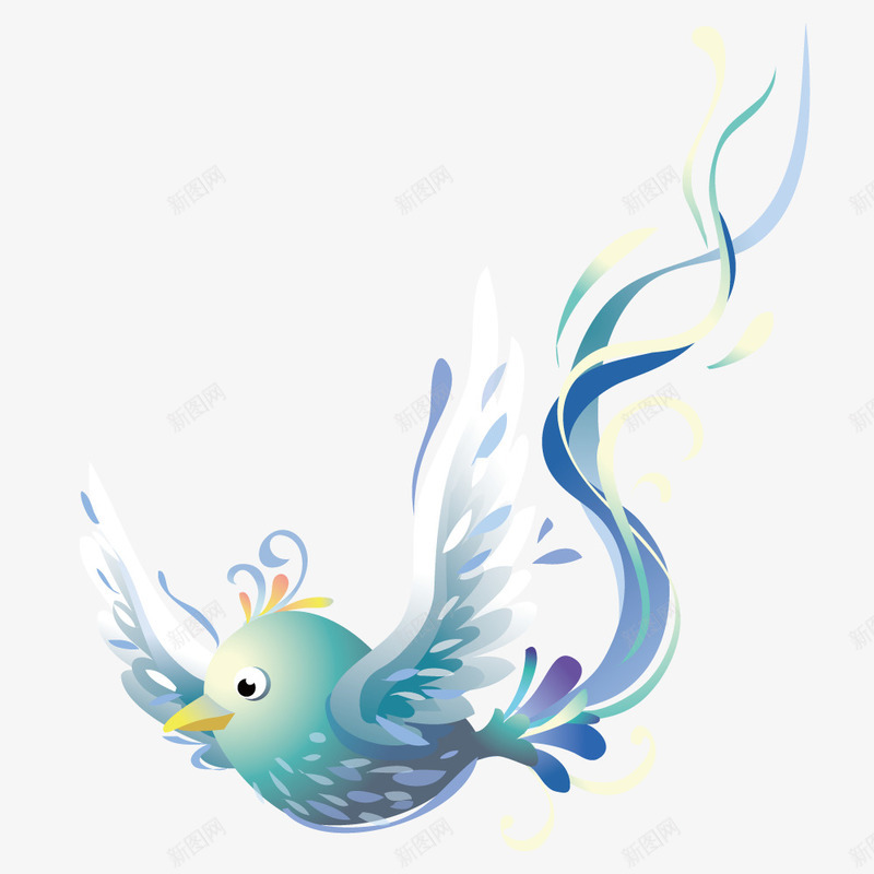 飞翔的小鸟矢量图ai免抠素材_新图网 https://ixintu.com 动物 卡通 小鸟 矢量元素 矢量图