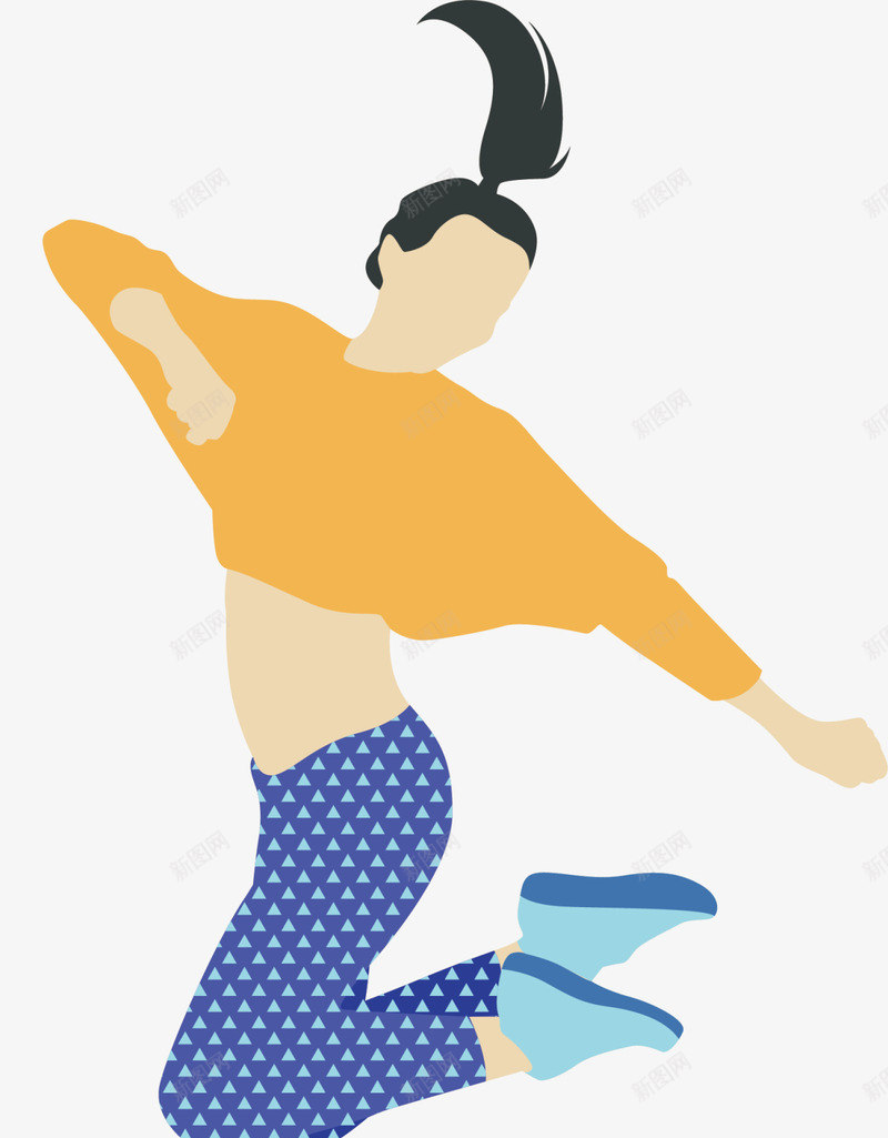 黄衣扁平跳舞女孩png免抠素材_新图网 https://ixintu.com 人物插画 舞姿 舞者 舞蹈 艺术 跳舞 跳舞女孩 黄衣女生