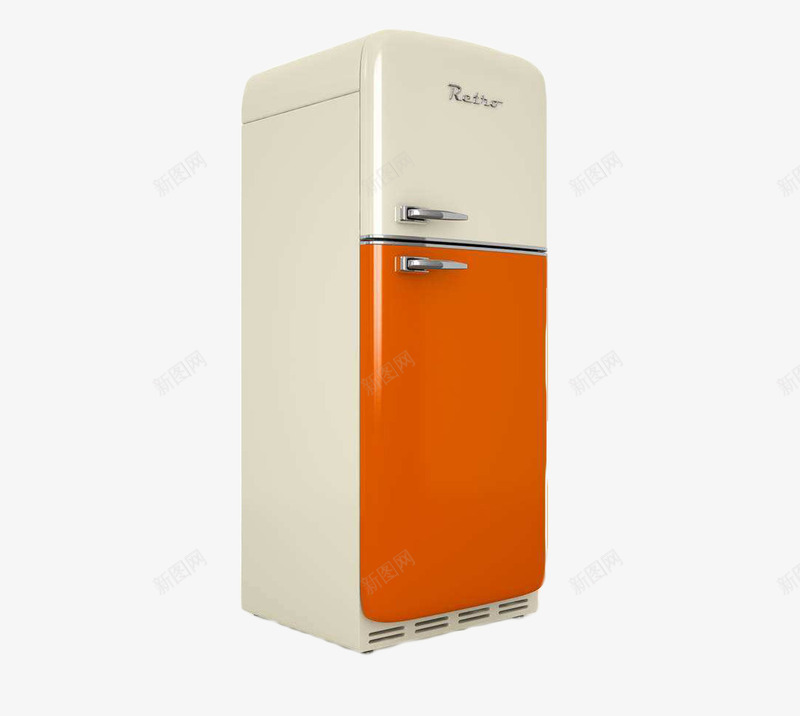 独特家用电器旧冰箱png免抠素材_新图网 https://ixintu.com 使用过的 家电产品 旧冰箱 旧电器 橙色底部 电子 科技 陈旧