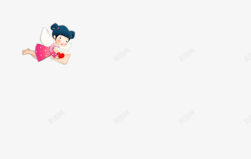 飞翔送心小女孩图标png_新图网 https://ixintu.com 小女孩 飞翔