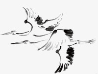 水墨画天鹤png免抠素材_新图网 https://ixintu.com 天鹤 水墨画 飞翔