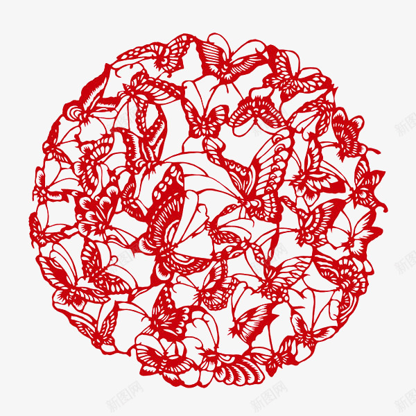 红色剪纸蝴蝶动图png免抠素材_新图网 https://ixintu.com 中国风 剪纸 各种各样 昆虫类 种类 红色 蝴蝶 蝴蝶动图