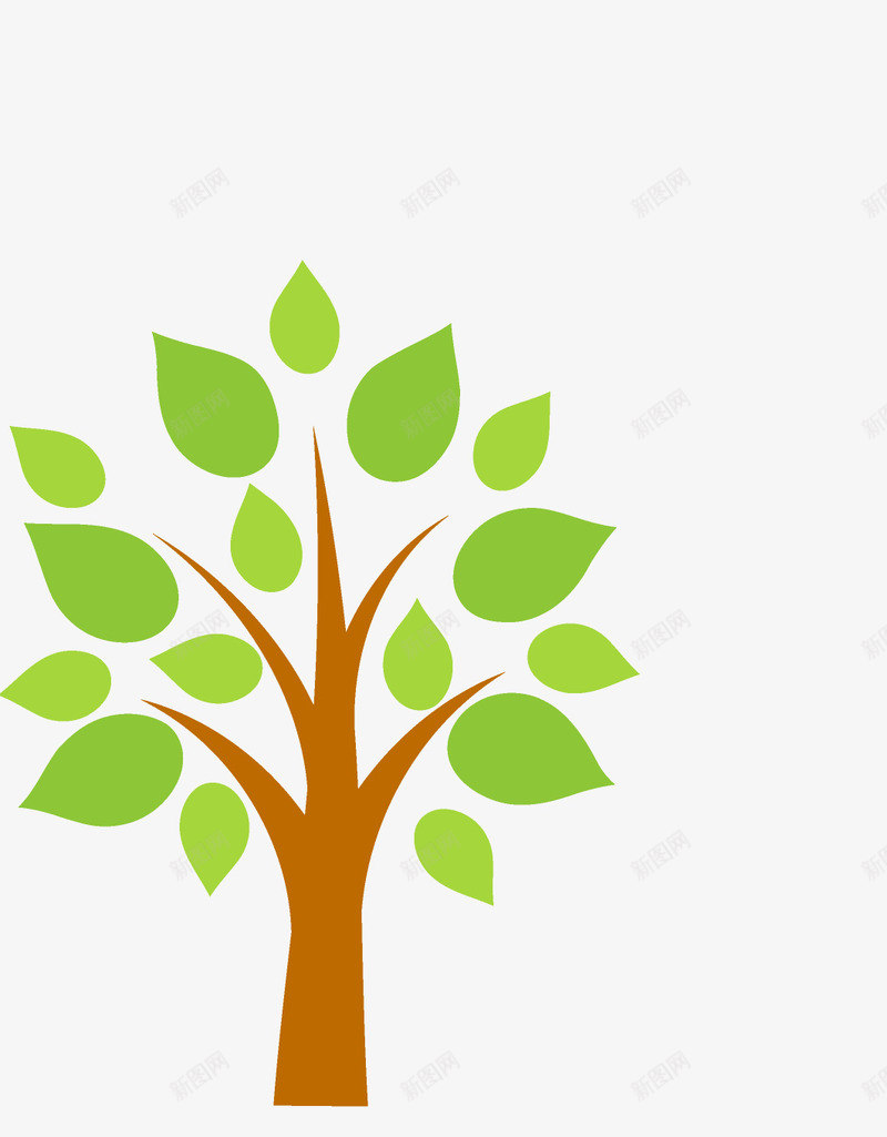 卡通简约大树装饰广告png免抠素材_新图网 https://ixintu.com 卡通大树 手绘树木卡通 树木 树木插画 海报设计 环境保护宣传手册装饰 装饰设计