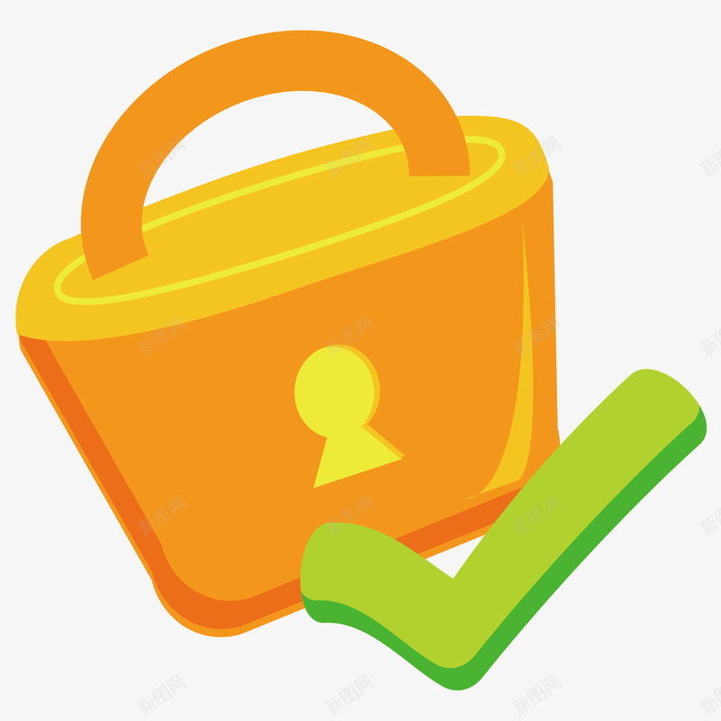 卡通手绘橙色锁具图标矢量图ai_新图网 https://ixintu.com 卡通的锁 是的锁具 橙色的锁具 矢量的锁 锁具的图标 矢量图