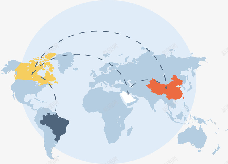 创意世界地图png免抠素材_新图网 https://ixintu.com 创意 地图 现代 生活 距离