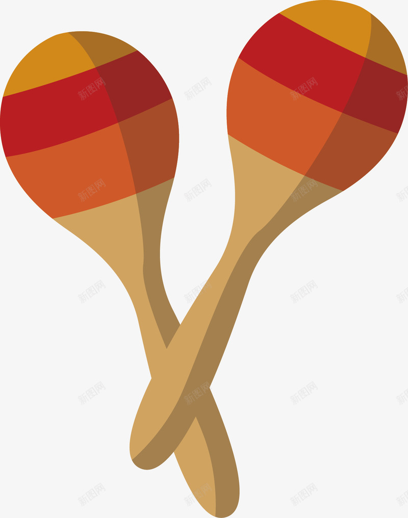 卡通多色条纹沙锤矢量图ai免抠素材_新图网 https://ixintu.com 乐器 卡通手绘 多色 条纹 沙锤乐器 矢量图