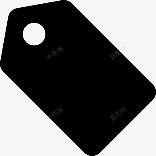 标签的黑色形状旋转到左图标png_新图网 https://ixintu.com 商业 商务 工具 标签 轮廓 黑