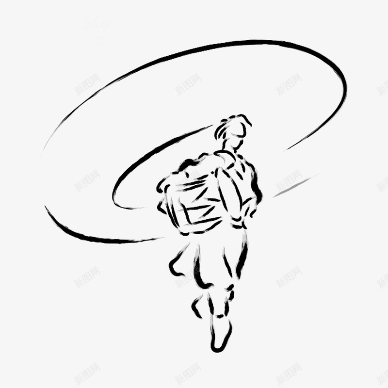 黑色水墨舞蹈人物png免抠素材_新图网 https://ixintu.com 人物 旋转 水墨 舞蹈 黑色