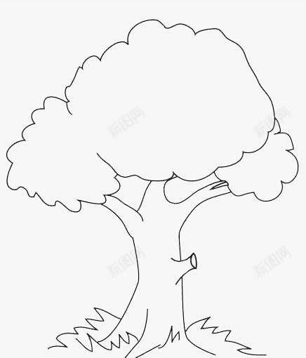 简笔画大树png免抠素材_新图网 https://ixintu.com 大树 小草 手绘大树 树木 植物 矢量大树 简笔画大树