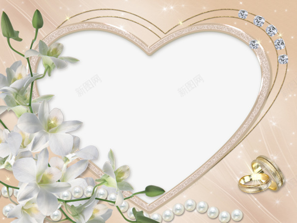 桃心花朵照片相框png免抠素材_新图网 https://ixintu.com 戒指 桃心 照片 相框 花朵