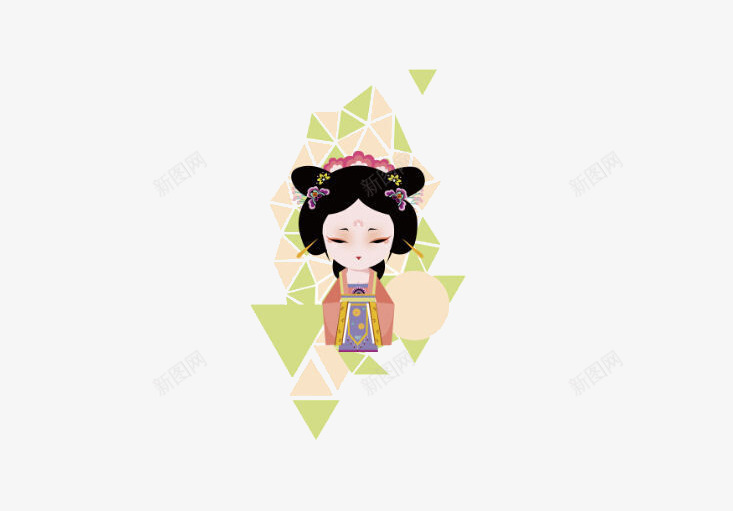 优雅生活png免抠素材_新图网 https://ixintu.com 头饰素材 插画 方形 梦回唐朝 绘画 艺术 装饰