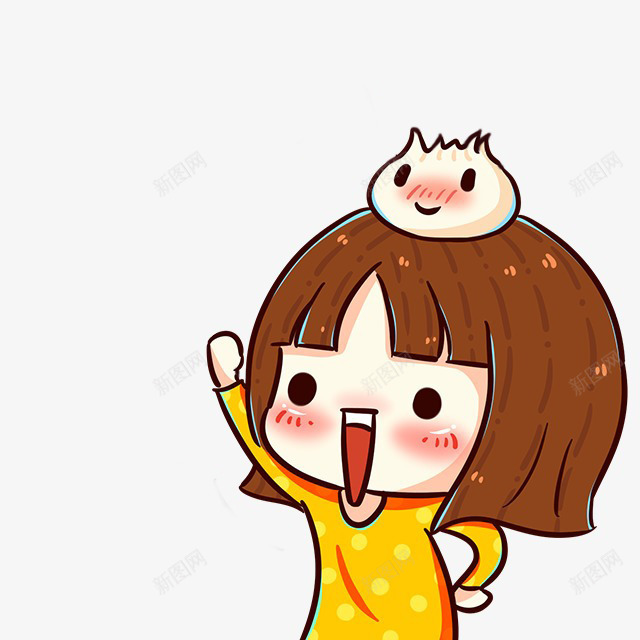 包子女孩png免抠素材_新图网 https://ixintu.com 人物 包子女孩 卡通 可爱