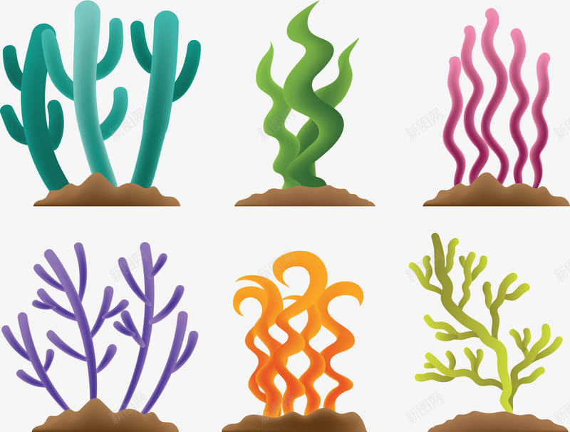 彩绘海底植物png免抠素材_新图网 https://ixintu.com 位图图形 印刷图 彩绘 手绘 手绘彩色 植物 海底 装饰图