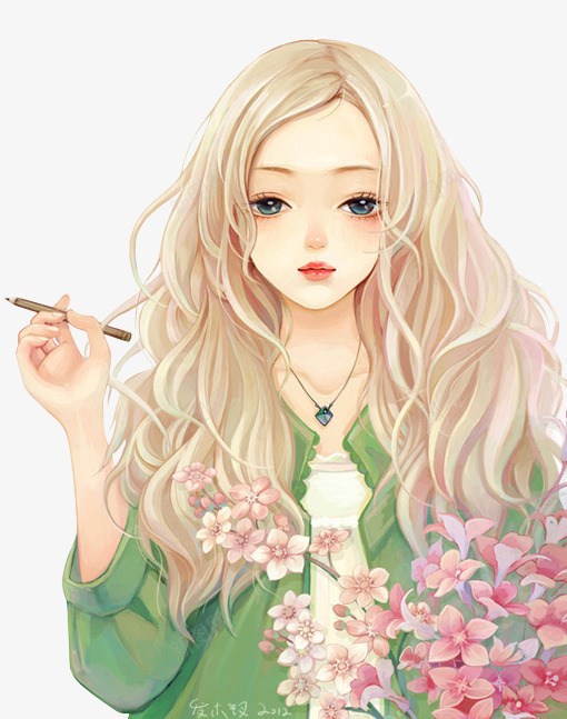 彩绘黄头发女孩美女png免抠素材_新图网 https://ixintu.com 女孩 彩绘 手绘 森系 清新 美女 黄头发