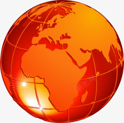 橙色地球板块矢量图素材