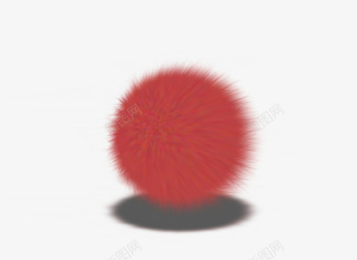 红色毛球效果图标图标