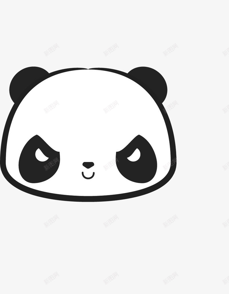 手绘熊猫图标png_新图网 https://ixintu.com 动物 手绘画 熊猫 矢量装饰 装饰