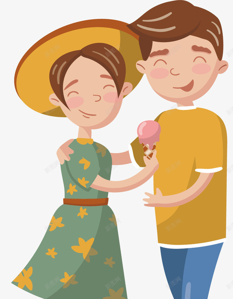 开心的伴侣矢量图ai免抠素材_新图网 https://ixintu.com 伴侣 女孩 帽子 开心 情侣 拥抱 甜蜜 男孩 矢量图